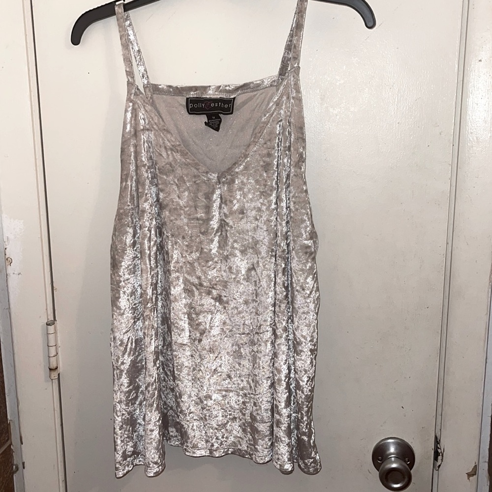 Plus size neutral colored velvet tank top
